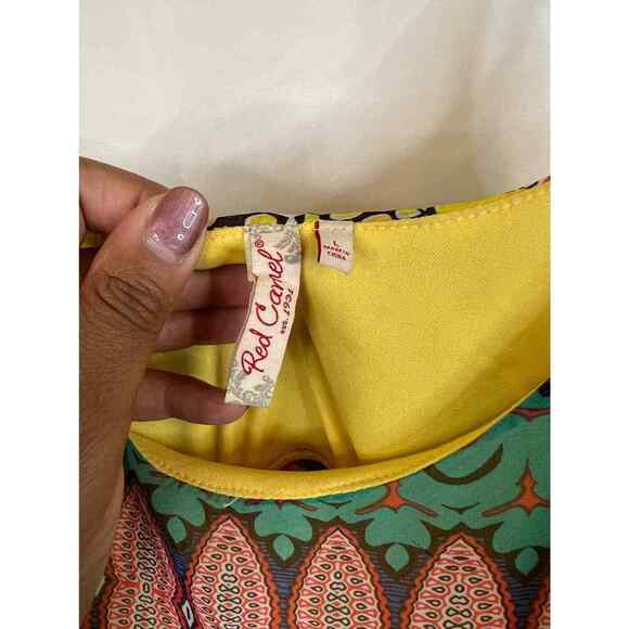 Red Carmel Multicolor Floor Length Maxi Dress Size Large - Picture 2 of 4